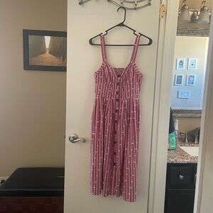 Maeve Pink and White Striped Dress